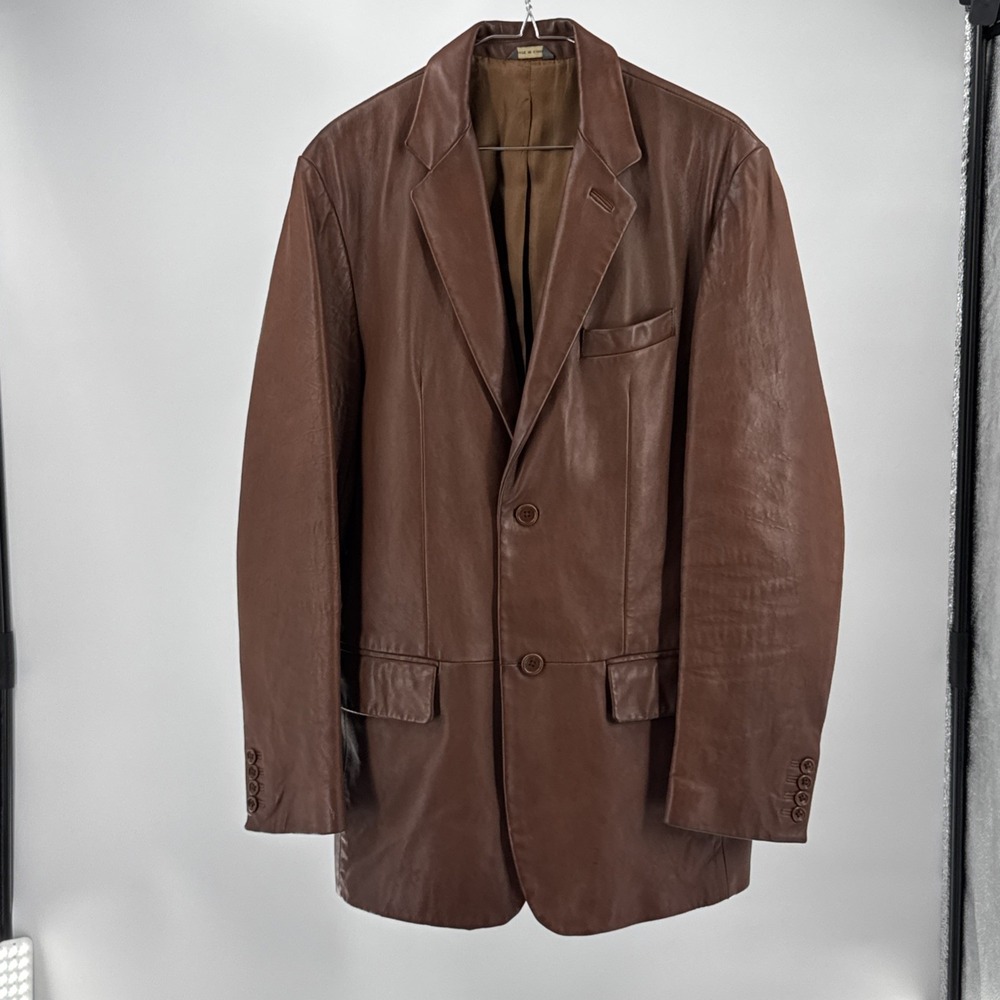 Vintage Banana Republic Leather Blazer Size 40R Brown
